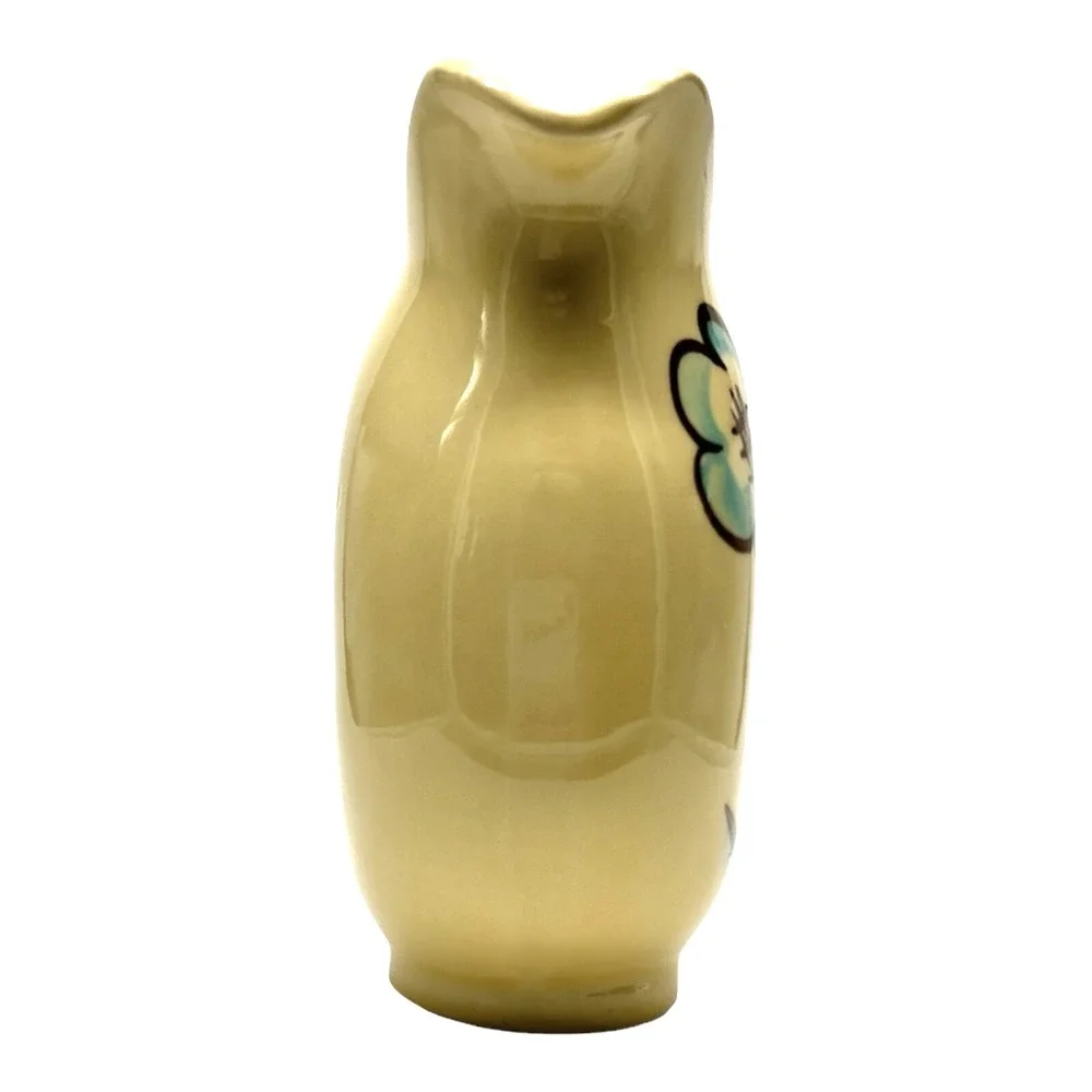 Vintage SHAWNEE Pottery Creamer Pitcher #35 Yellow Brown Blue Floral 6